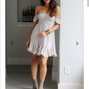 Tube ruffle mini dress